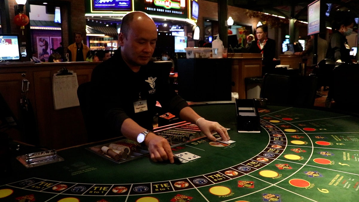 Card dealing at Great American Casino in Washington