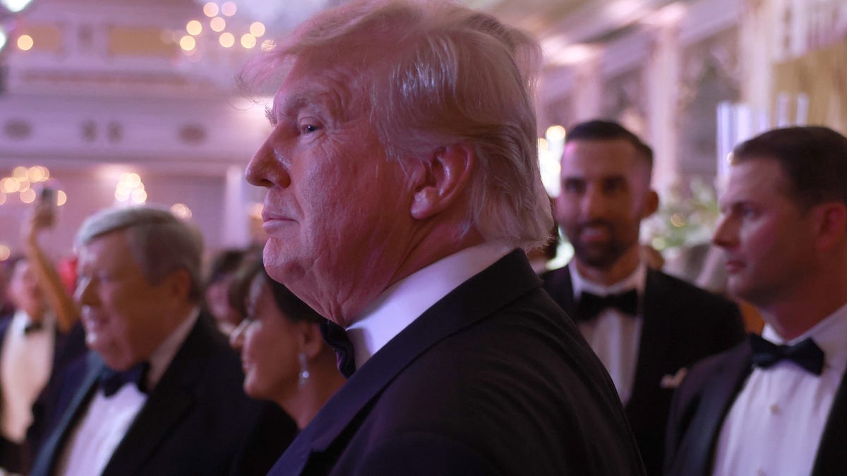 Former president Donald Trump in a tuxedo