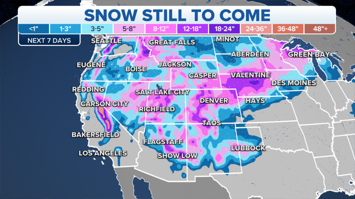 US west snowfall forecast