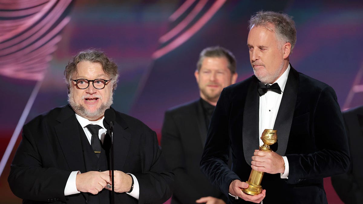 Guillermo del Toro speaks on stage