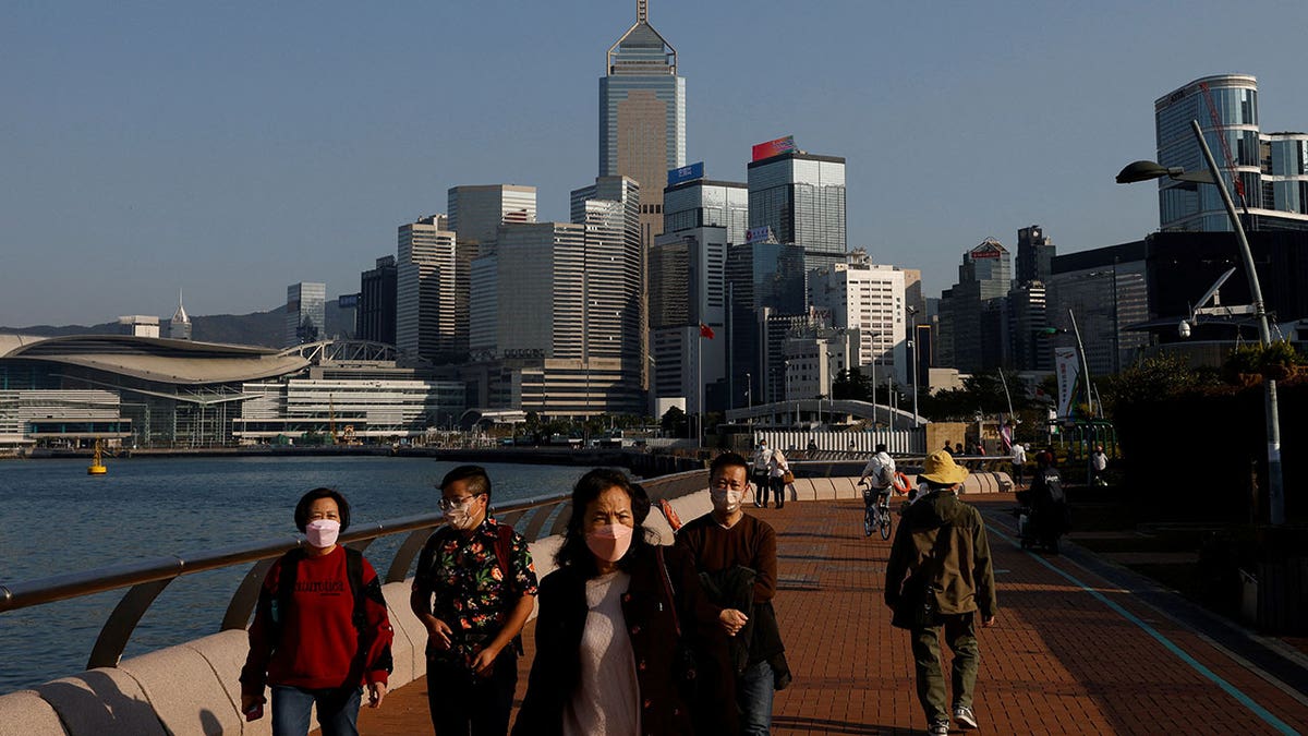 People wearing masks in Hong Kong