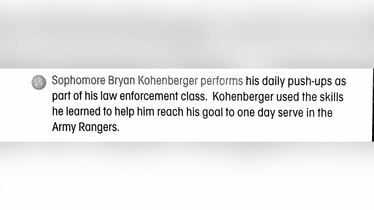 Bryan Kohberger high school excerpt
