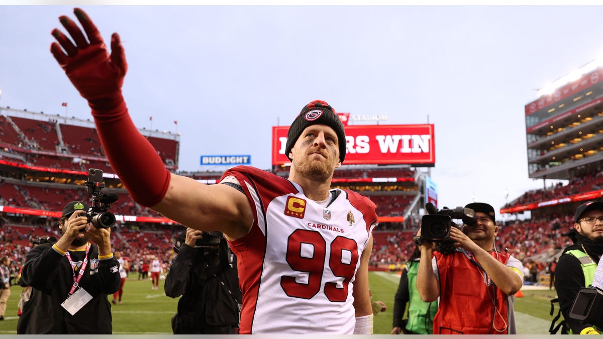 J.J. Watt waves to crowd