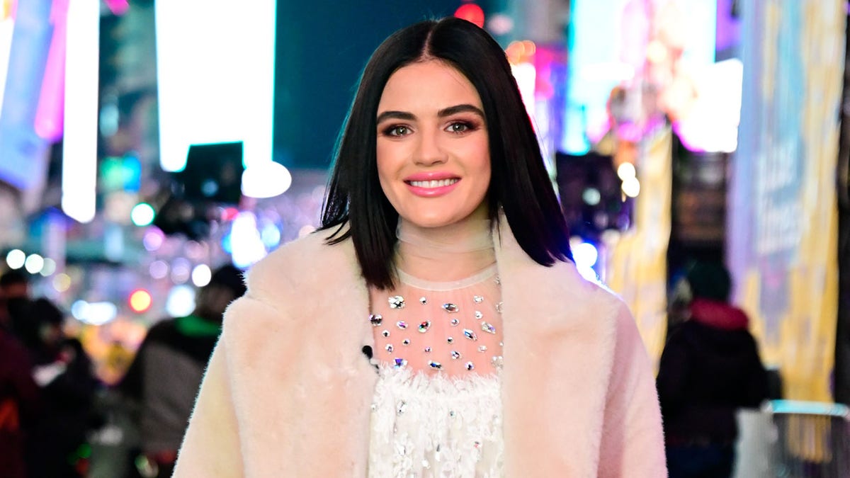 Lucy Hale in Times Square