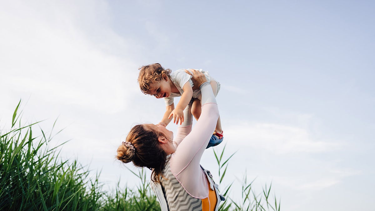 mother and toddler outside