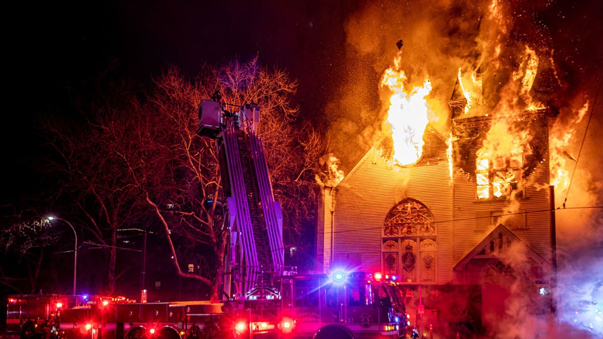 Portland Fire &amp; Rescue response to Old Portland Korean Church blaze. 