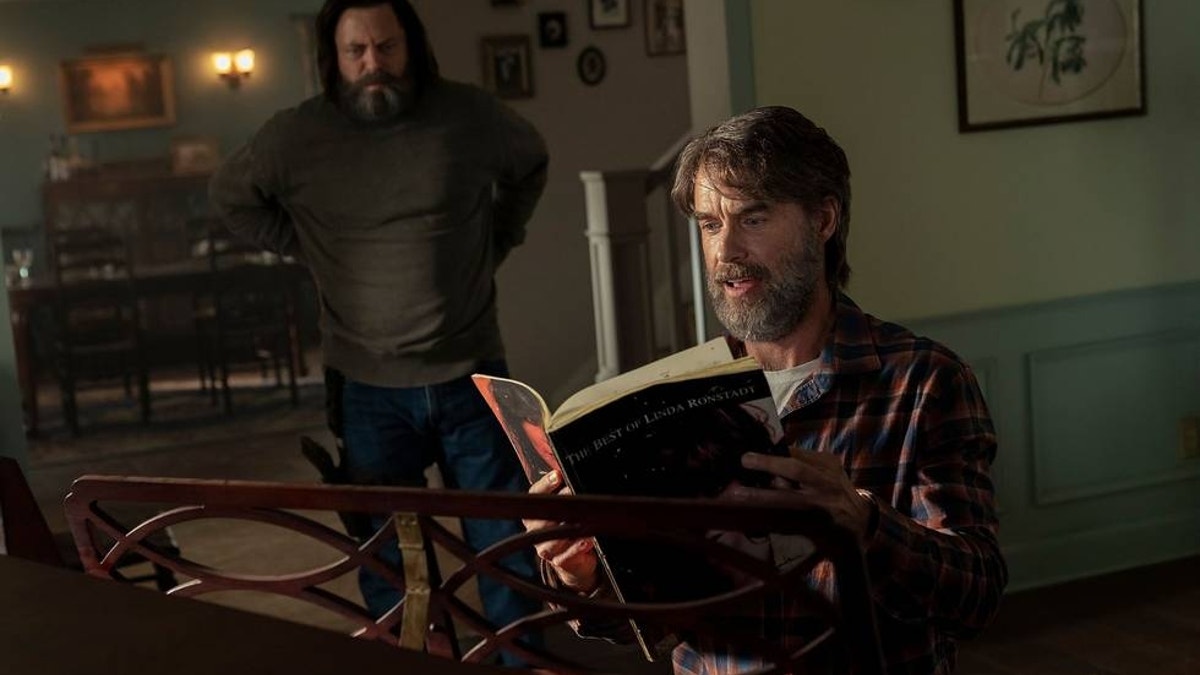 Nick Offerman and Murray Bartlett in a scene from HBO's "The Last of Us"