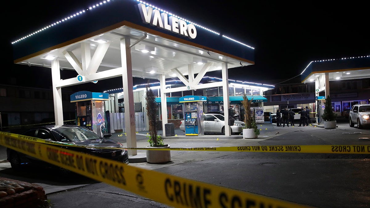 Valero gas station shootout crime scene