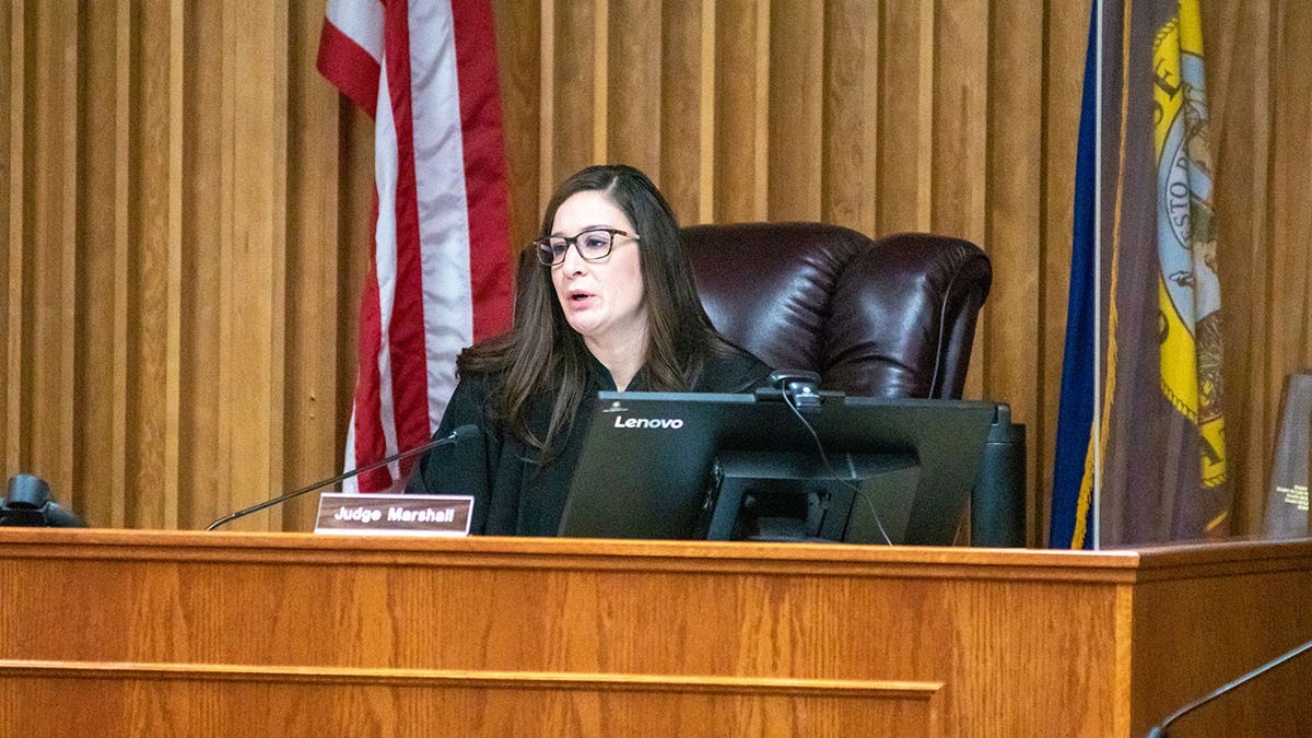 Judge presides from the bench