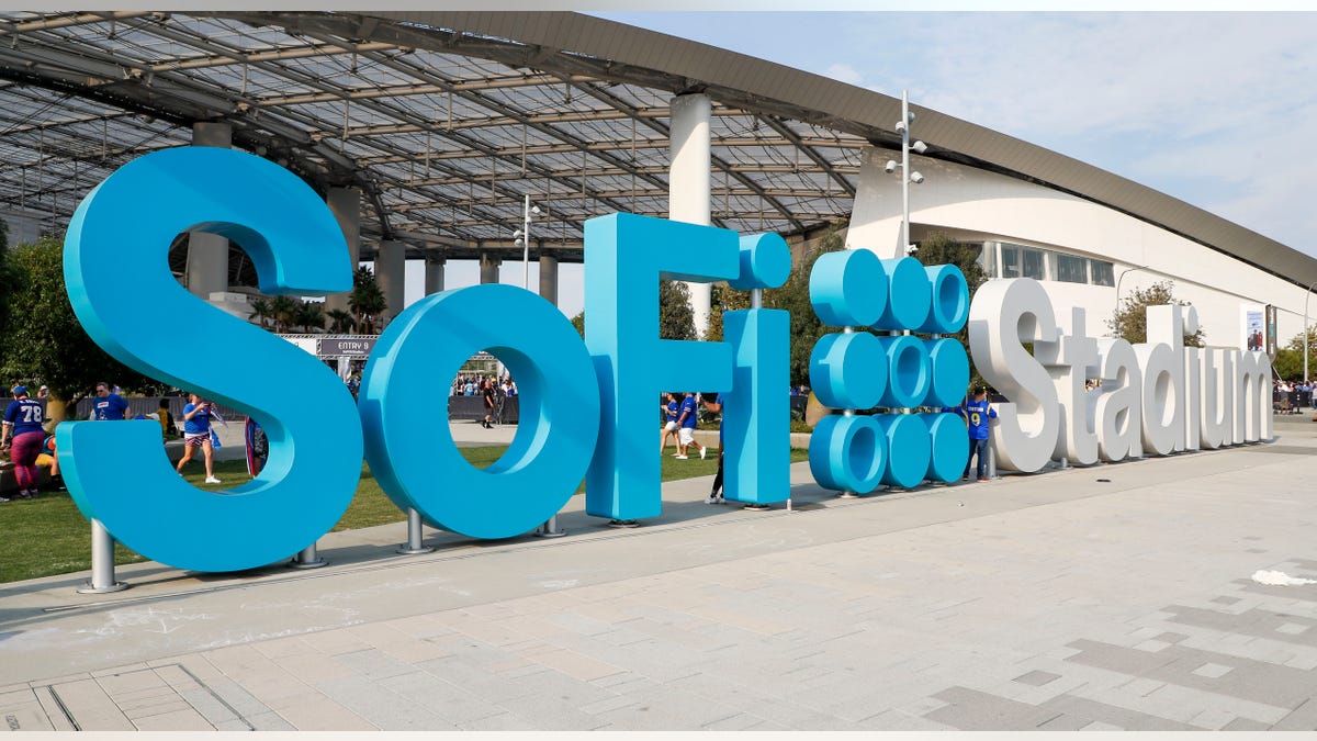 SoFi Stadium sign outside