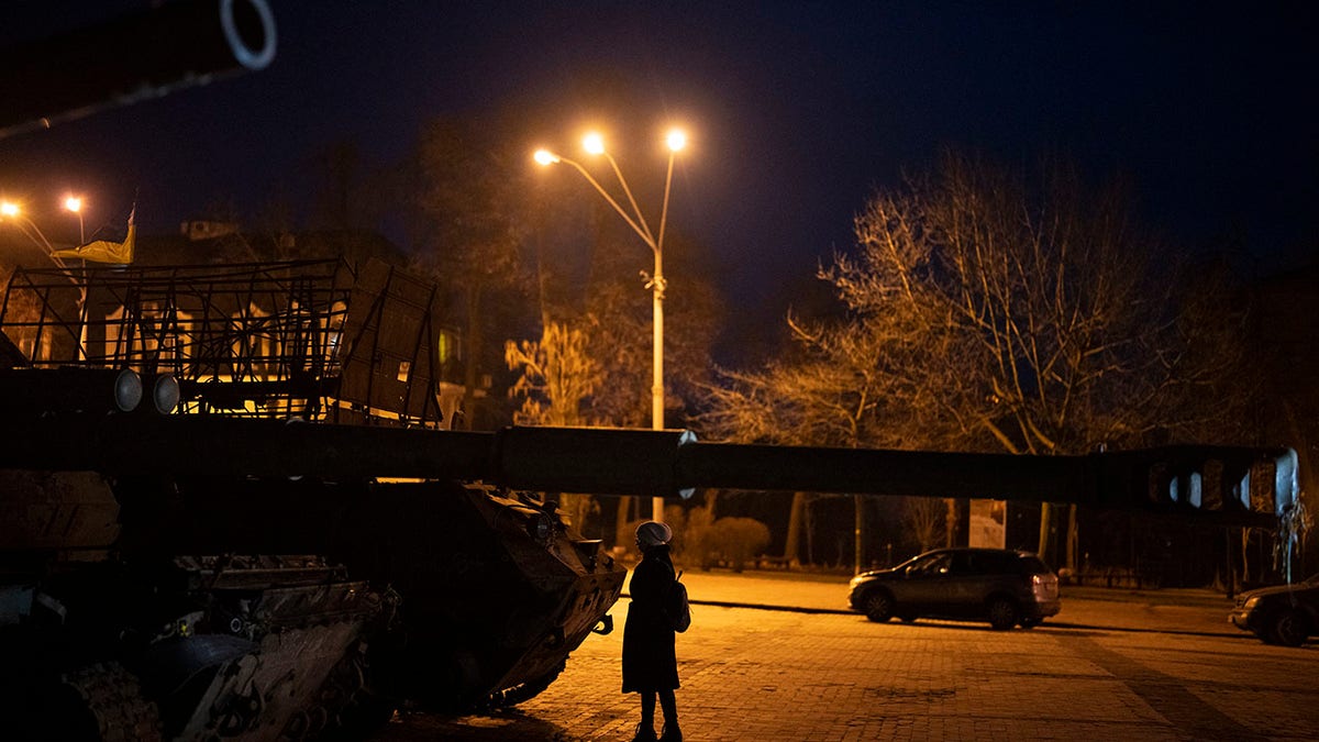 destroyed Russian tank in Ukraine