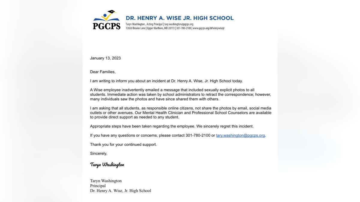 Dr. Henry A. Wise. Jr., High School letter