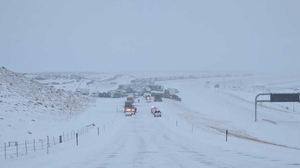 wyoming I-80 pileup on snow