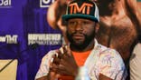 Floyd Mayweather looks on during a press conference at The Gabriel Miami Downtown on April 07, 2022 in Miami, Florida.
