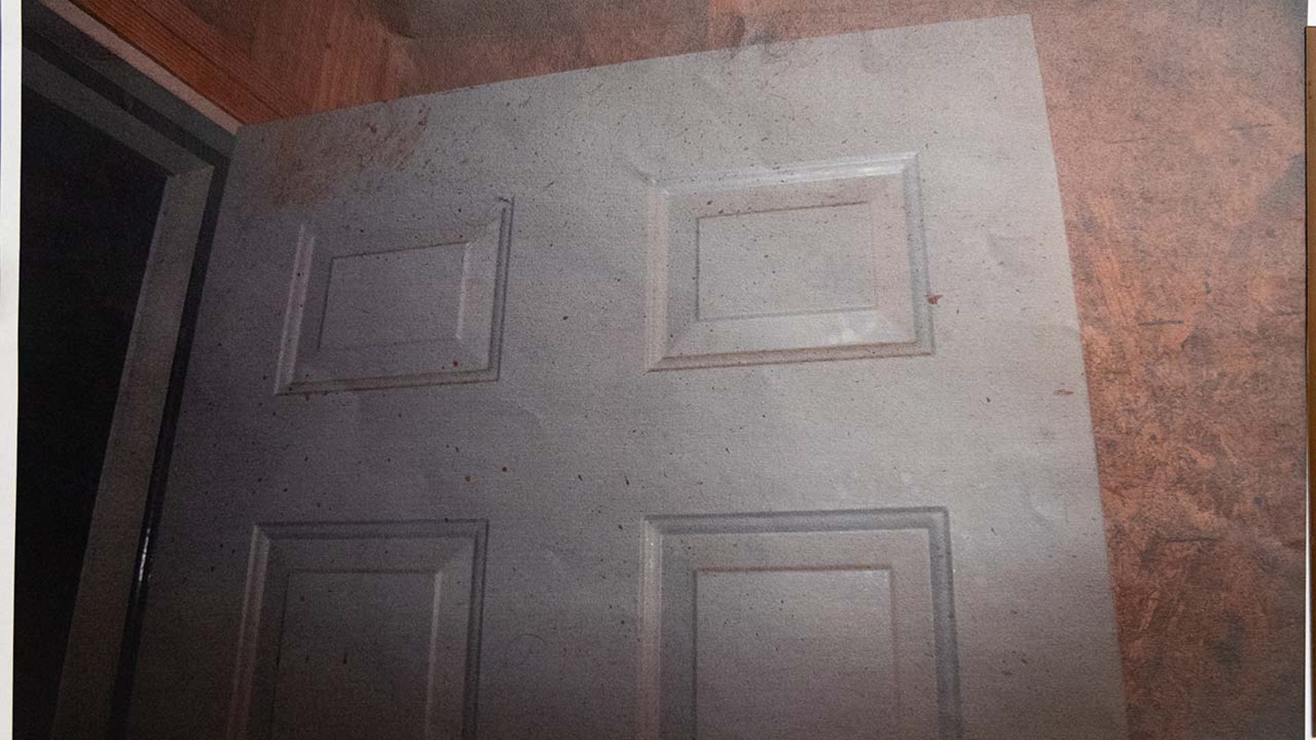 Pictures of evidence photos used in a murder trial.