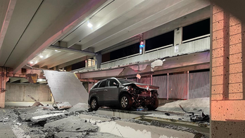 Maryland hospital garage partially collapses after SUV crashes into wall, photos show