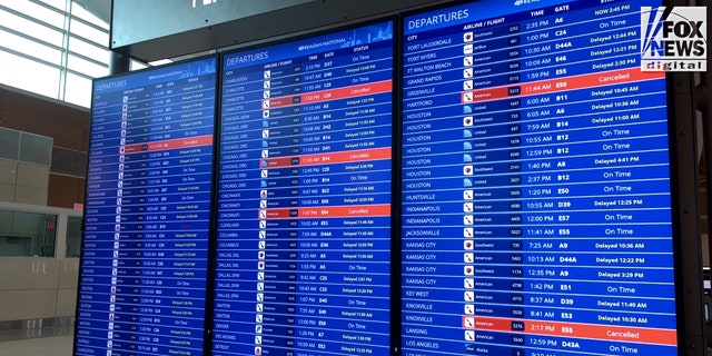 Almost every flight out of Washington National Airport was delayed or canceled as of 9:00 am ET.