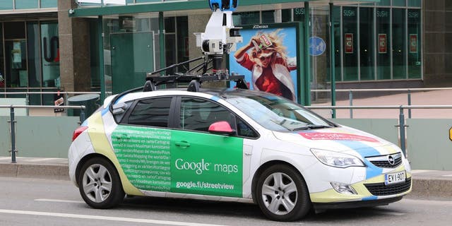 Cars on the street on Google Maps