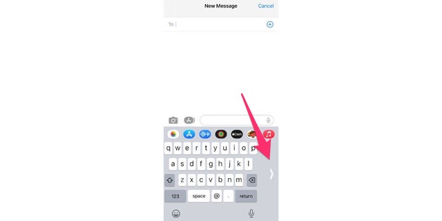 Tap the arrows to change your iPhone keyboard.
