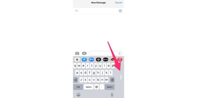 Ketuk panah untuk mengubah keyboard iPhone Anda.