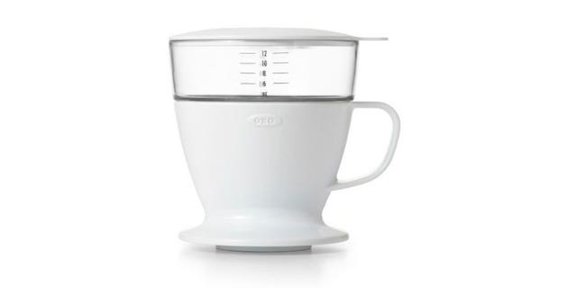 An OXO Brew Single Serve Pour-Over Coffee Maker.