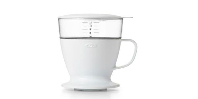 An OXO Brew Single Serve Pour-Over Coffee Maker.