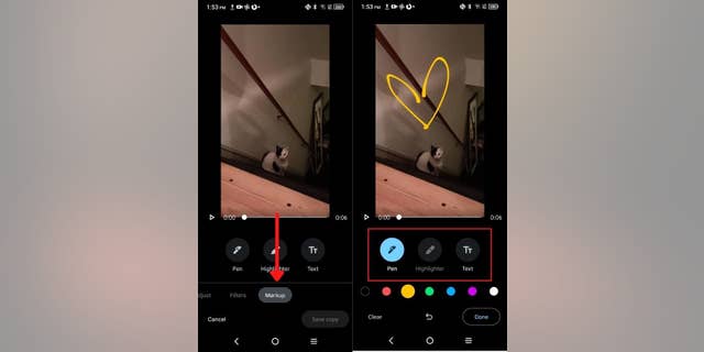 Here's how to draw or highlight on Android video.