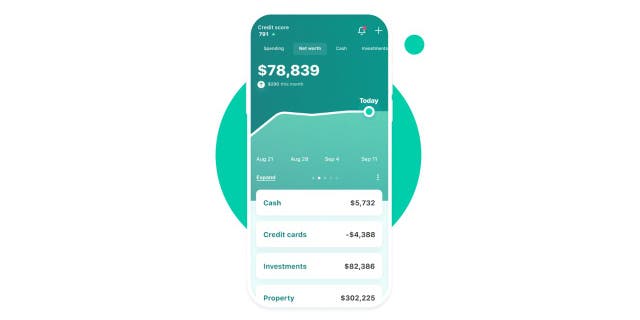 On the overview page you see a complete list of options for how much you have in cash, credit, loans, investments and property.