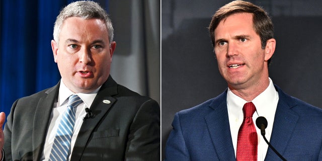 Republican Kentucky Agriculture Commissioner Ryan Quarles (left) and Democratic Kentucky Gov. Andy Beshear (right).