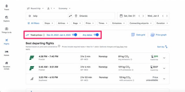 Book Flights on Google Flights