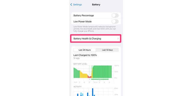 Tap "Battery Health &amp; Charging" to larn  more.