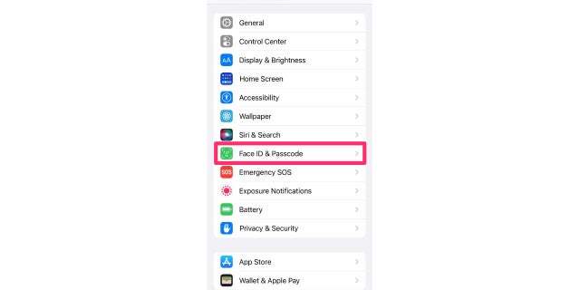 Face ID allows you to enter your passcode.