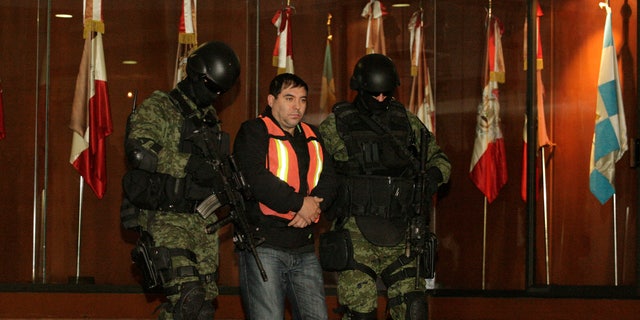 Felipe Cabrera Sarabia na zijn arrestatie door de Mexicaanse politie. 
