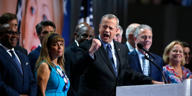 Retired USMC General John Allen , former Commander, International Security Assistance Forces, and Commander, United States Forces in Afghanistan, speaks at the Democratic National Convention in Philadelphia, Pennsylvania, U.S. July 28, 2016. REUTERS/Lucy Nicholson