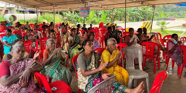 Women from a fishing community attend a protest against the construction of the proposed Vizhinjam Port in the southern state of Kerala, India, November 9, 2022. 