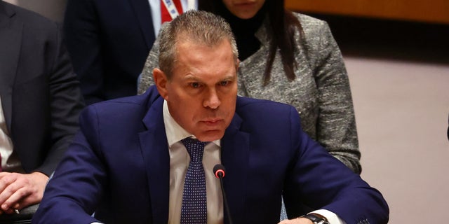 Gilad Erdan, Israeli Ambassador to the United Nations, speaks during a UN Security Council meeting to discuss recent developments at the Al-Aqsa Mosque compound in Jerusalem at the UN headquarters in New York City January 5, 2023. 