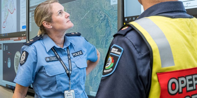 Members of the Incident Management Team coordinate the search for a radioactive capsule that was lost in transit by a contractor hired by Rio Tinto, at the Emergency Services Complex in Cockburn, Australia.