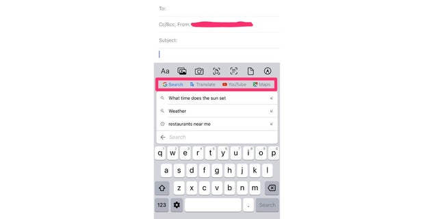 Anda akan melihat GBoard juga memiliki fungsi YouTube dan Terjemahan.