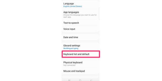 Ini memungkinkan Anda mengakses daftar keyboard Android Anda.