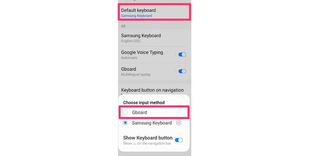 Here's how to make the GBoard your default Android keyboard.