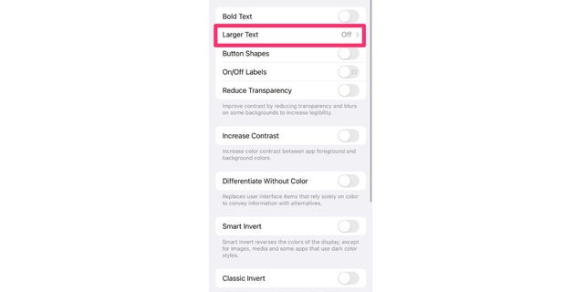 Ini adalah sakelar untuk teks yang lebih besar di iPhone Anda.