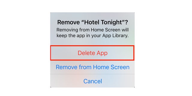 Tryk på "Slet app" og det vil forsvinde fra din enhed.
