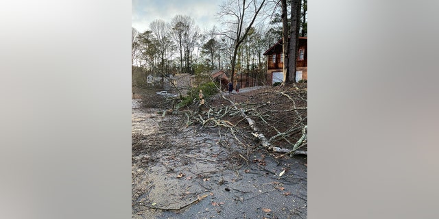Cobb County fire and emergency response teams responded after a tornado damaged several homes on January 12, 2023.