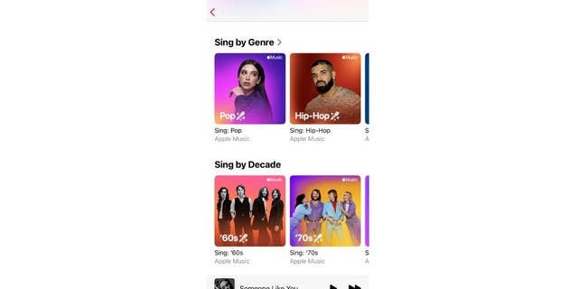 Apple Music library on an iPhone
