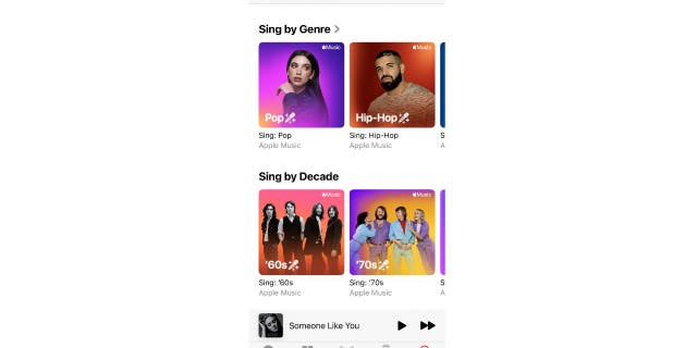 Apple Music library on an iPhone