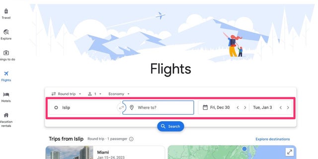 Réserver des vols sur Google Flights