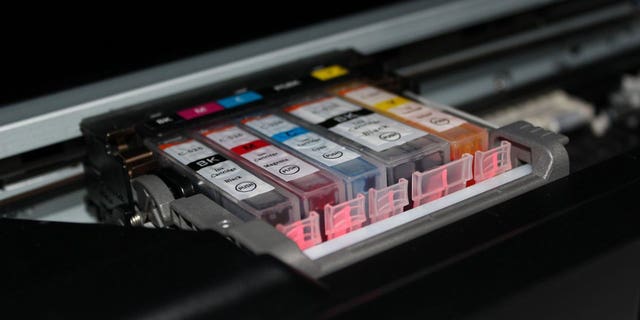 Some printers use a cartridge-free ink tank that can be refilled via a bottle.