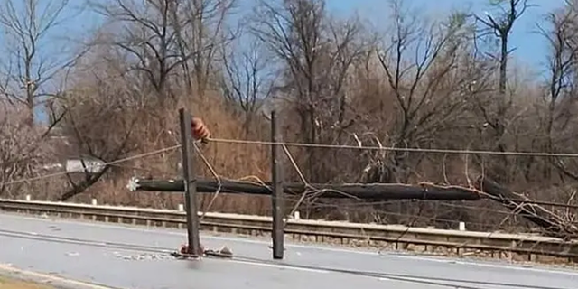 Damage along Hwy 20 in Decatur, Alabama on January 12, 2023.