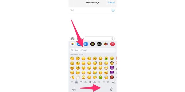 Menggunakan keyboard emoji untuk perpesanan iPhone.