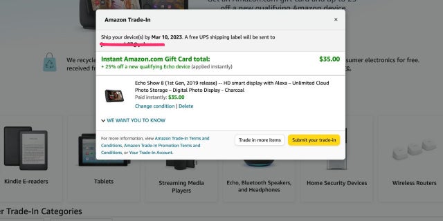Inilah halaman Trade-In Amazon terakhir.